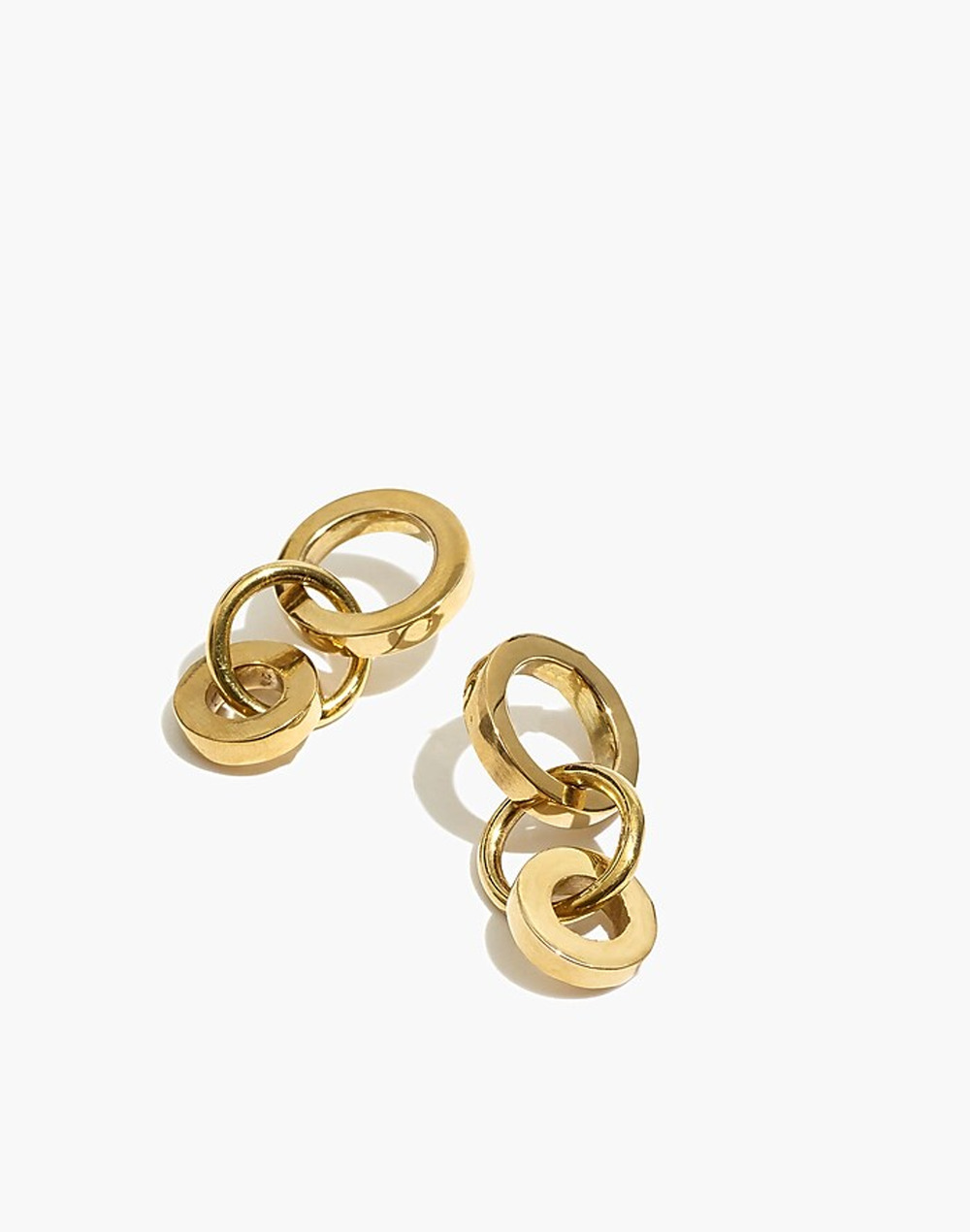 NWT New Madewell To The Market Link Dangle Brass Earrings